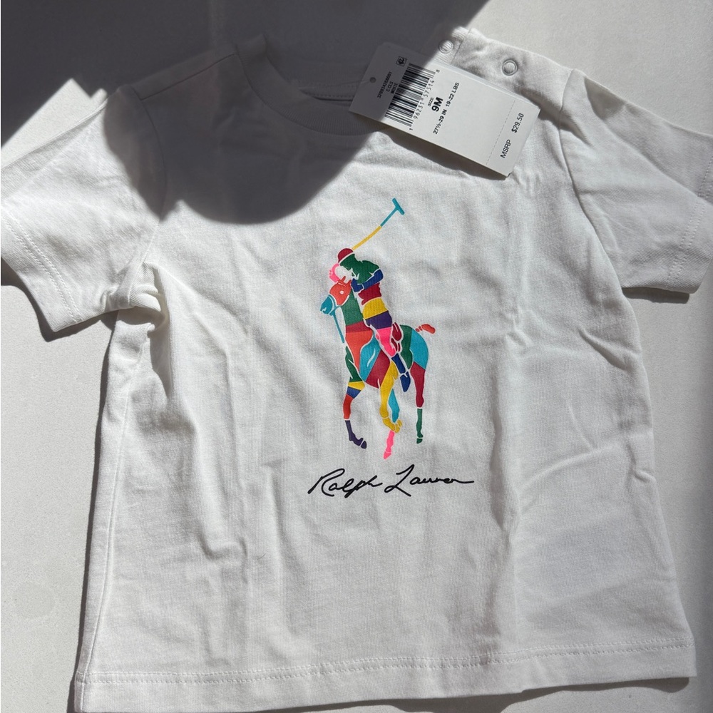 Ralph Lauren Kids White Graphic T-Shirt (6M)
